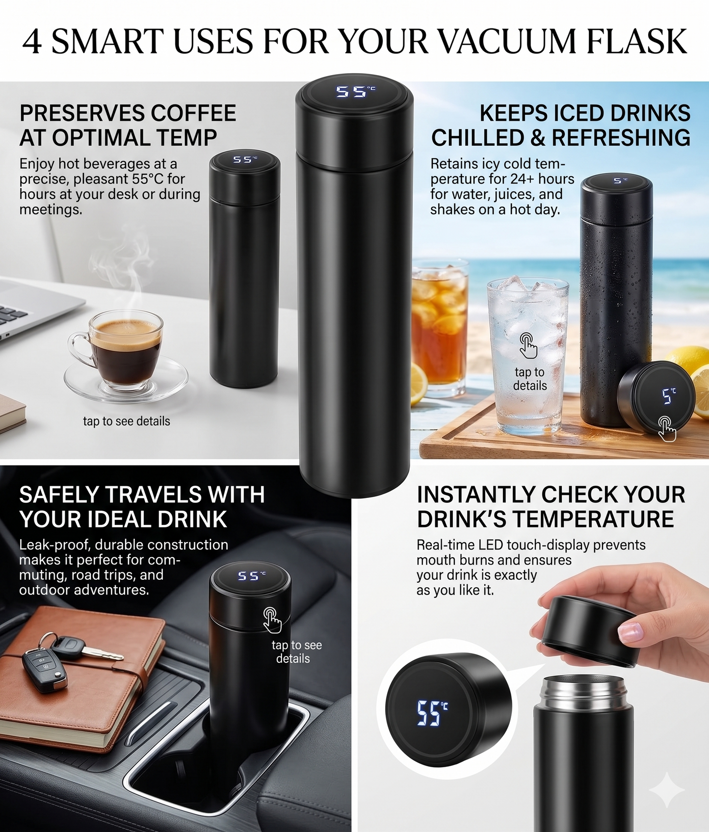Vacuum Flask Stainless Steel(Temperature Bottle, 500 Ml)