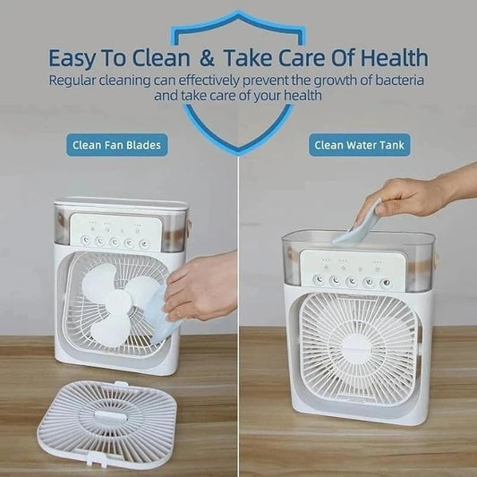 3-in-1 Portable Mist Fan – Cool, Humidify & Purify Air