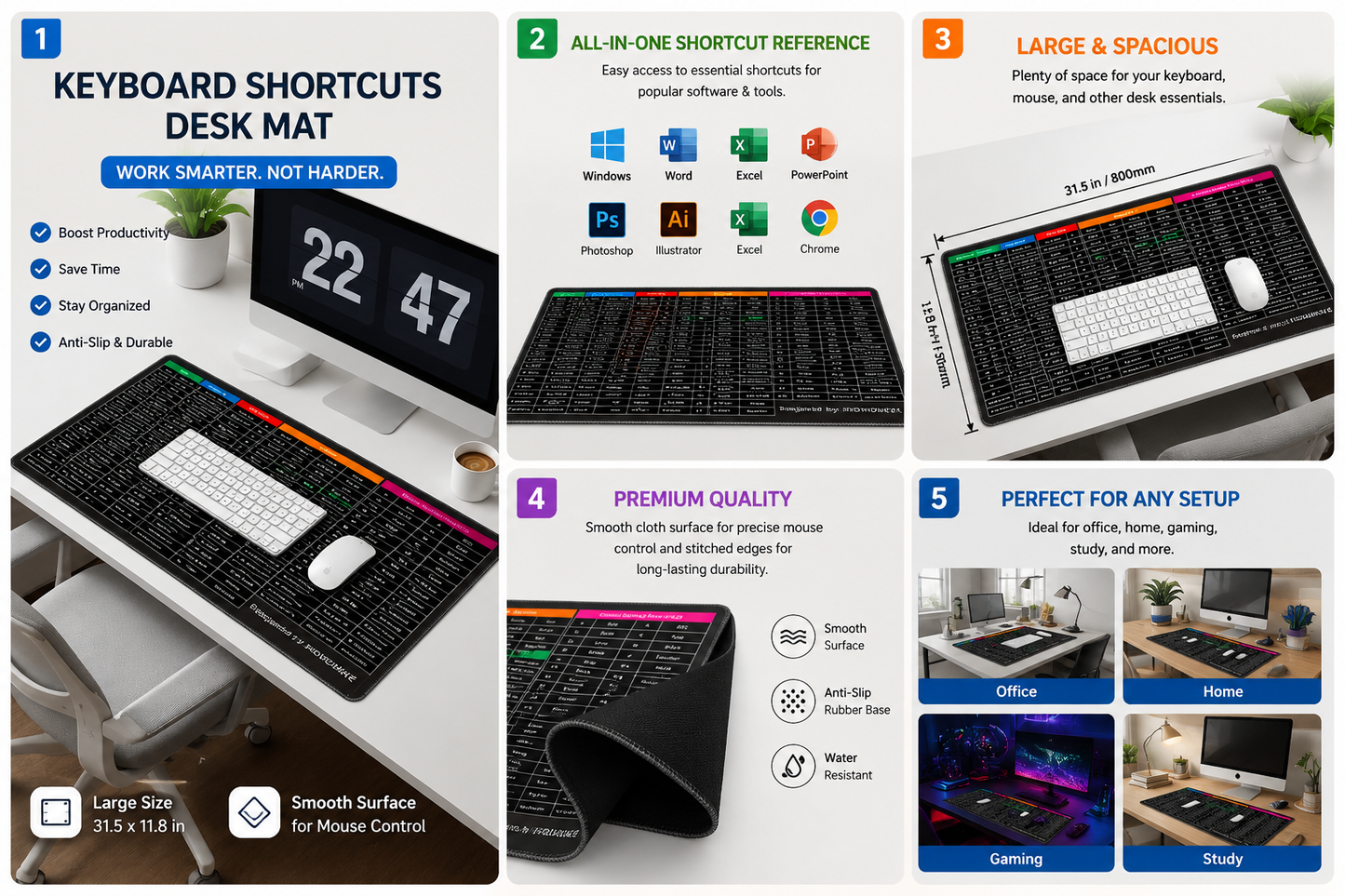 Keyboard Shortcut Mouse Pad