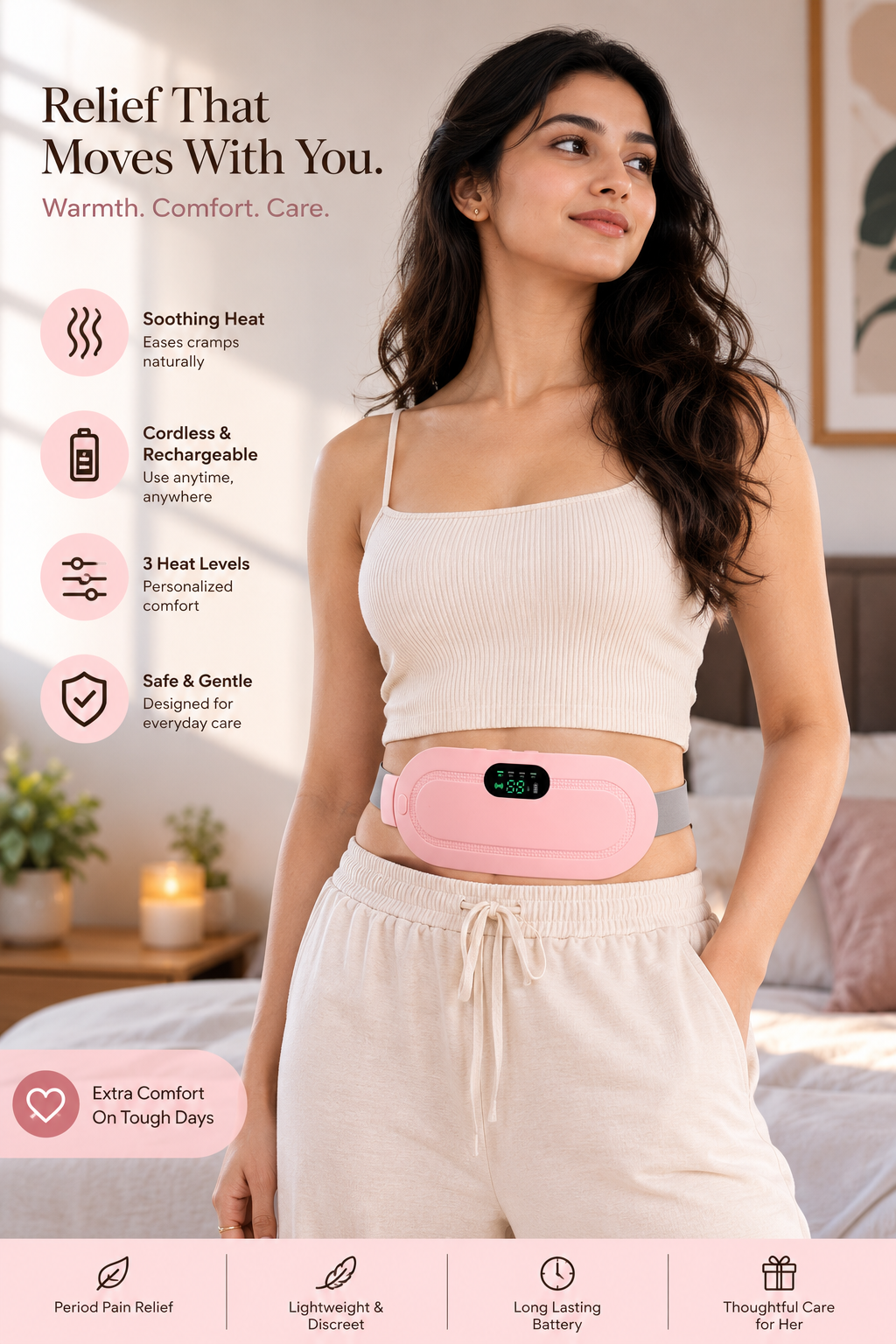 AuraRelief Heating & Massage Belt – Cordless Back Pain Relief