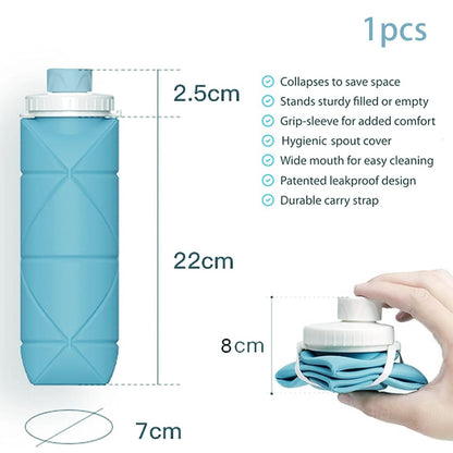 Foldable Silicone Water Bottle – Leak-Proof & Space-Saving