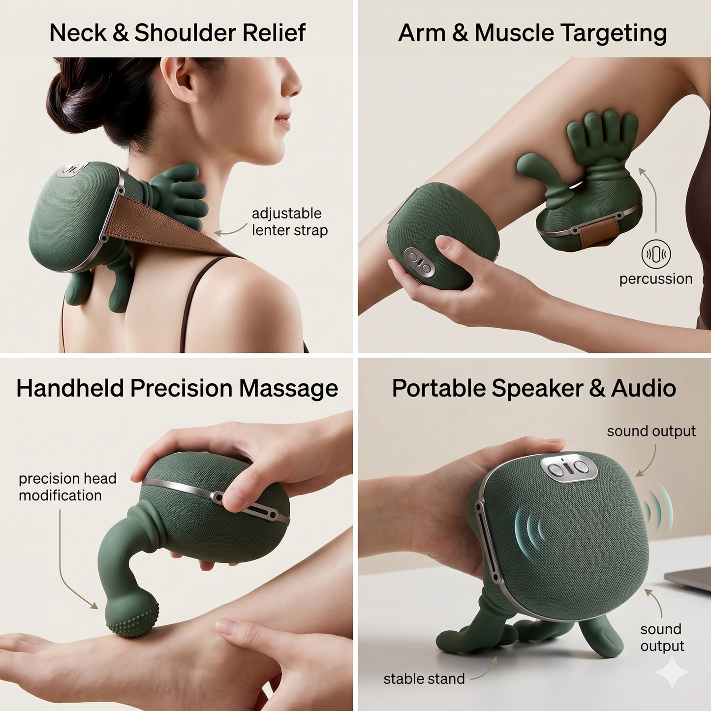 Wireless Portable Shiatsu Neck and Back Massager