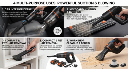 Wireless Handheld Vacuum Cleaner – USB Rechargeable Cordless