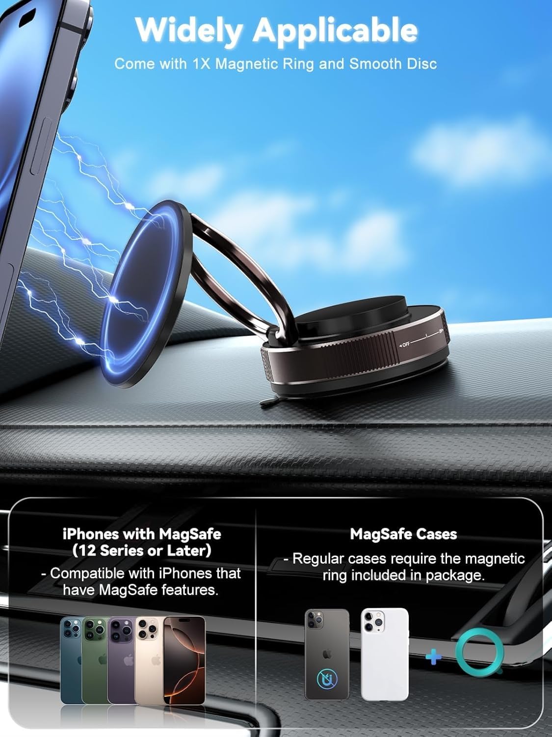 360° Vaccum Magnetic Phones Holder (CT28 Extended)