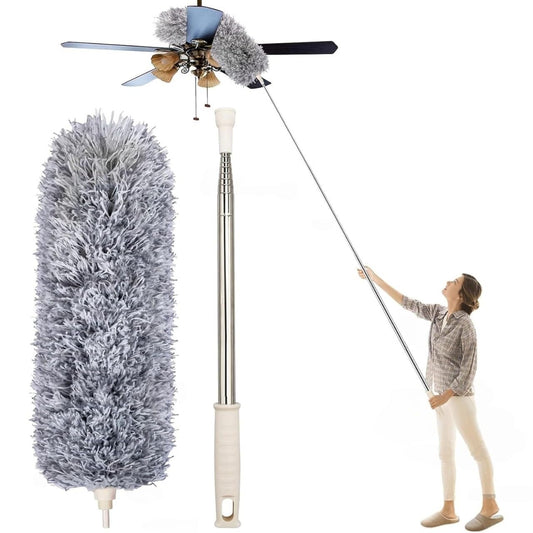 Microfiber Duster with Extension Pole(Stainless Steel)