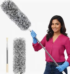 Microfiber Duster with Extension Pole(Stainless Steel)