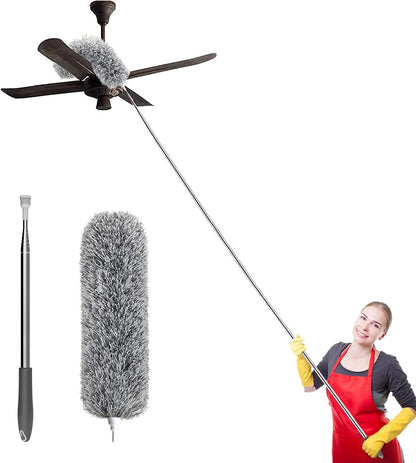Microfiber Duster with Extendable Steel Pole – Reach Every Corner