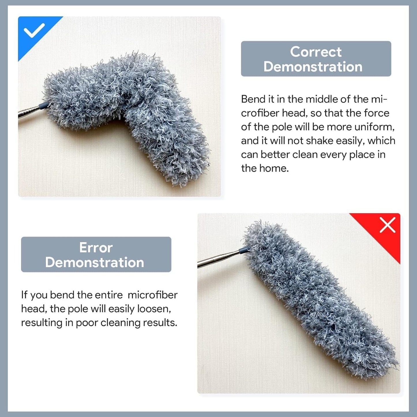 Microfiber Duster with Extendable Steel Pole – Reach Every Corner