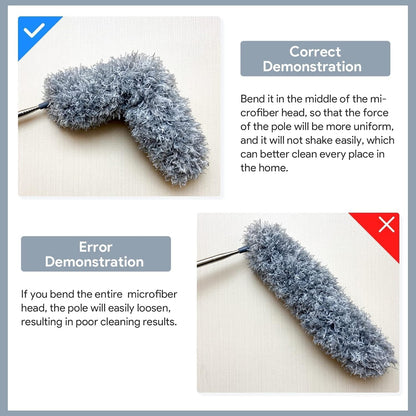 Microfiber Duster with Extendable Steel Pole – Reach Every Corner