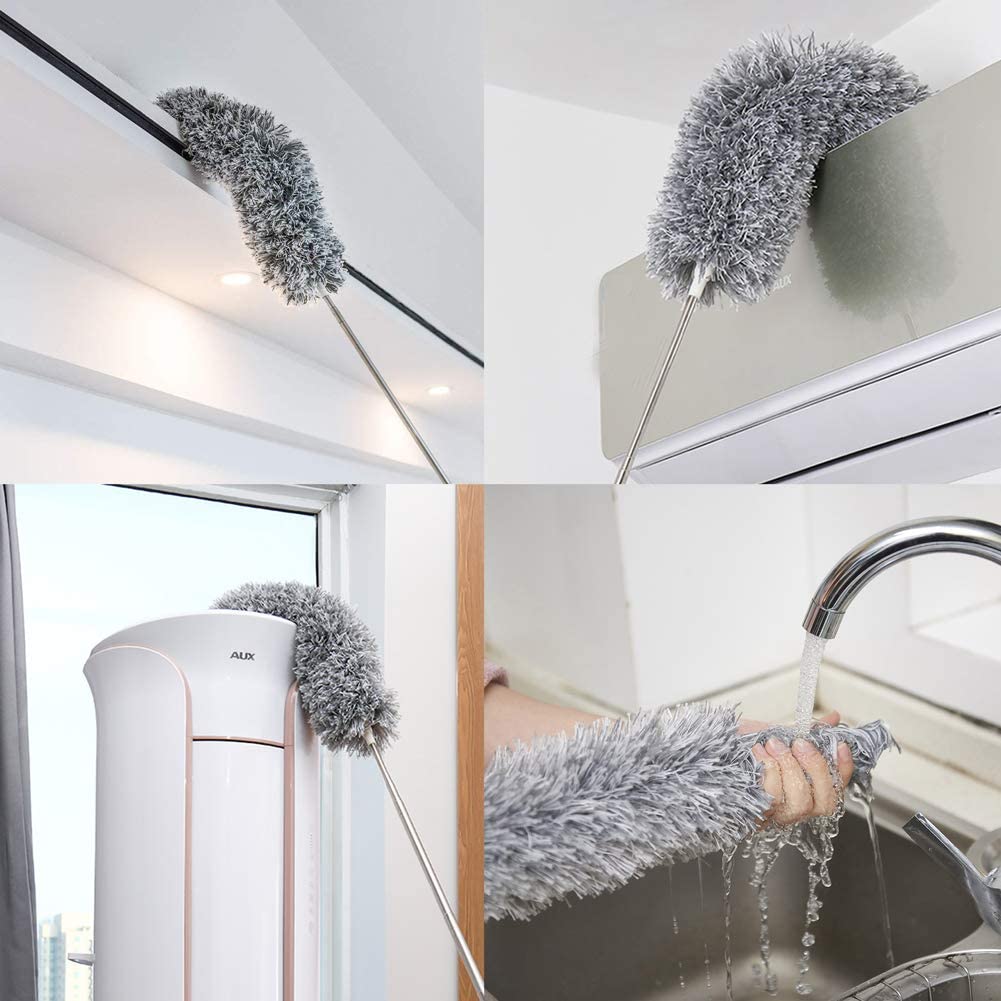 Microfiber Duster with Extendable Steel Pole – Reach Every Corner
