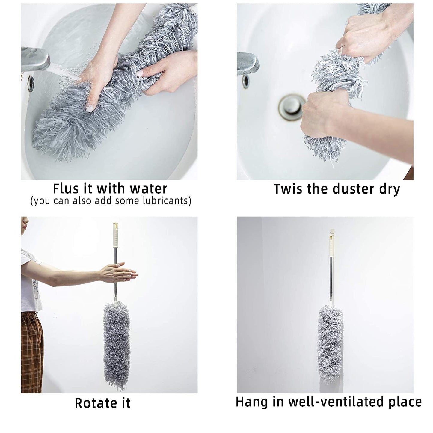 Microfiber Duster with Extendable Steel Pole – Reach Every Corner