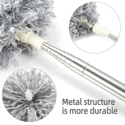 Microfiber Duster with Extendable Steel Pole – Reach Every Corner