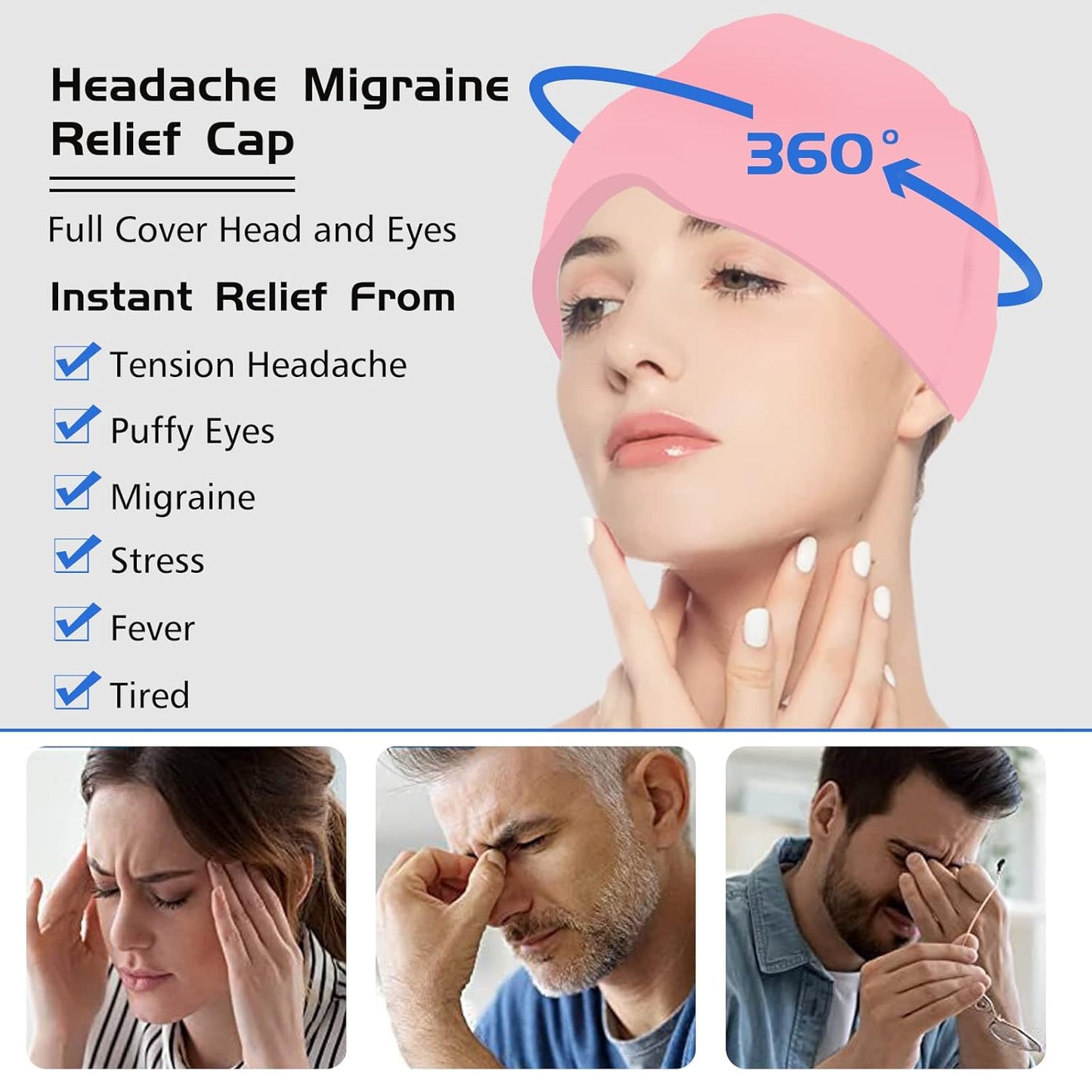 Headache Hat For Migraine,Headache Migraine Relief Cap For Tension Headache Migraine Relief