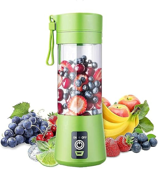 Mini Blender Fruit Mixer Machine Portable Electric Juicer grinder Cup 380ML Personal Blender USB Rechargeable Fruit Blender Juicer Mixer for Home Office Outdoor (MULTI) (PLASTIC)