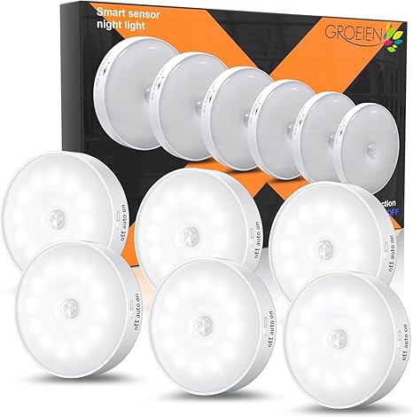 Pack of 6 Motion Sensor Step Night Light for Home