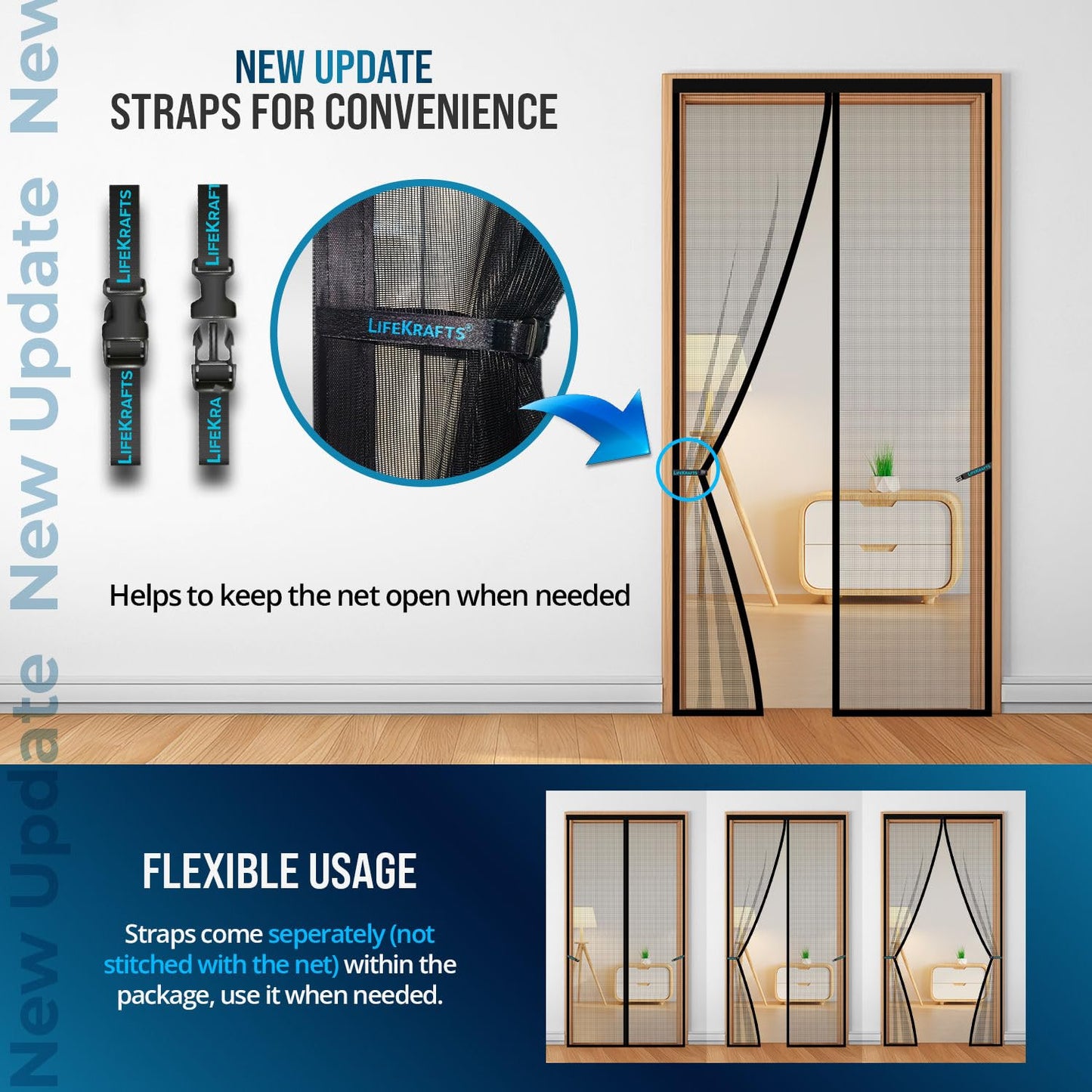 Polyester Magnetic Mosquito Net for Door