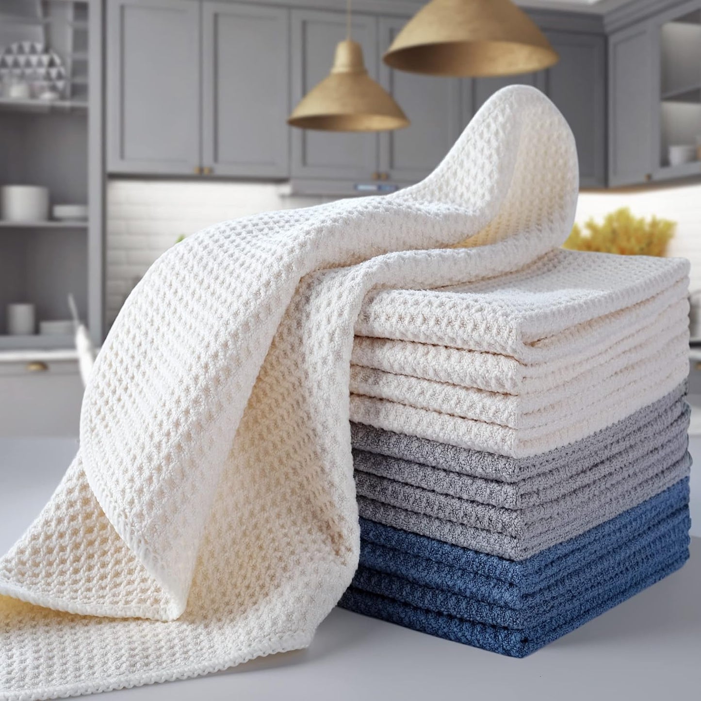 Premium Microfiber Kitchen Dish Hand Towel Waffle Weave (pack of 4)