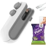 Portable Plastic Bag Sealing Machine | Mini Bag Sealer with Cutter and Magnet | Packet Sealer for Food, Chips, Snacks, Traveling Food Packets Bags (Rechargeable)