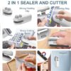 Portable Plastic Bag Sealing Machine | Mini Bag Sealer with Cutter and Magnet | Packet Sealer for Food, Chips, Snacks, Traveling Food Packets Bags (Rechargeable)