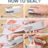 Portable Plastic Bag Sealing Machine | Mini Bag Sealer with Cutter and Magnet | Packet Sealer for Food, Chips, Snacks, Traveling Food Packets Bags (Rechargeable)