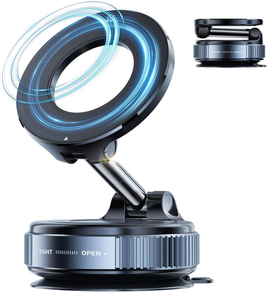 Vaccum Magnetic Phones Holder, Magnetic Car Phone Mount, Hands-Free Suction Cup Phones Holder for Car/Gym/Mirror/Shower, Car Mount Compatible with All Mobile (Extended)